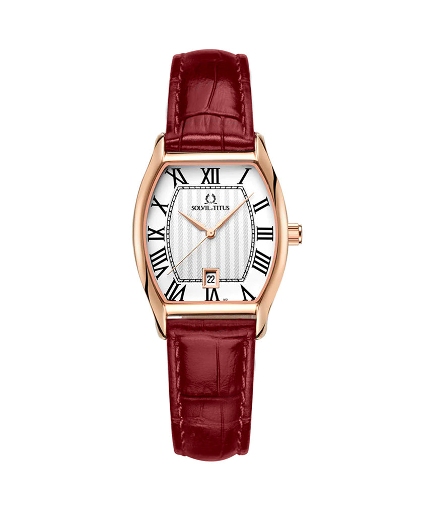 [WOMEN] Solvil et Titus Barista 3 Hands Date Quartz Leather Watch [W06-02825-011]