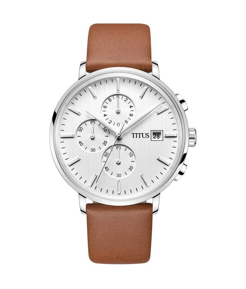 [MEN] Solvil et Titus Interlude Chronograph Quartz Leather Watch [W06-02988-001]