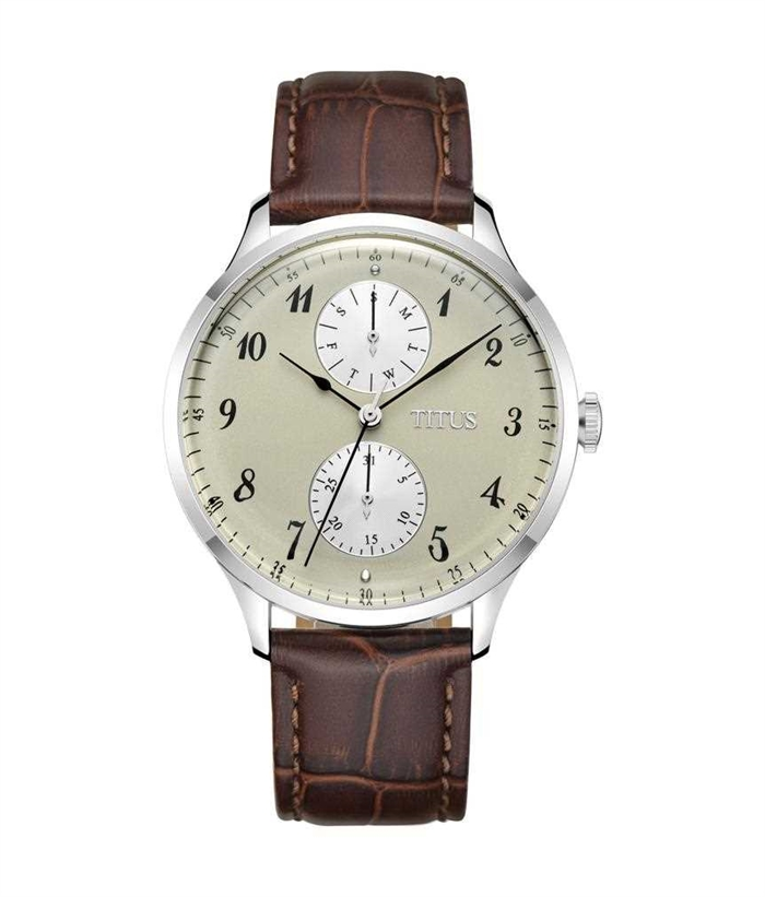 [UNISEX] Solvil et Titus Classicist Multi-Function Quartz Leather Watch [W06-03029-001]