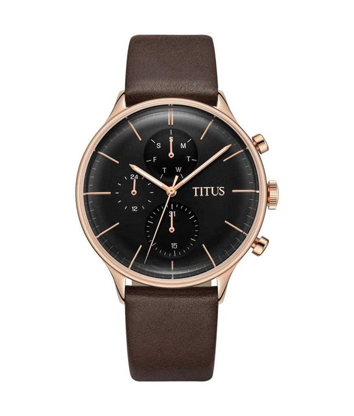 [UNISEX] Solvil et Titus Interlude Chronograph Quartz Leather Watch [W06-03084-006]