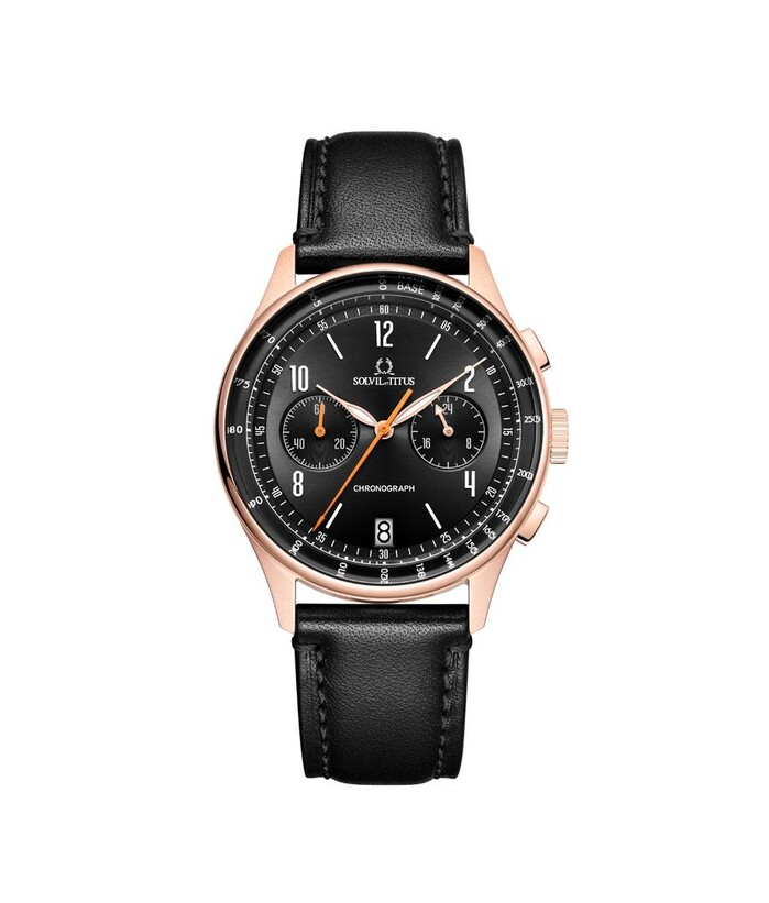 [MEN] Solvil et Titus Modernist Chronograph Quartz Leather Watch [W06-03276-014]
