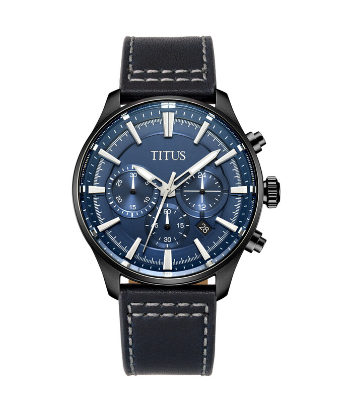 [MEN] Solvil et Titus Saber Chronograph Quartz Leather Watch [W06-03286-003]