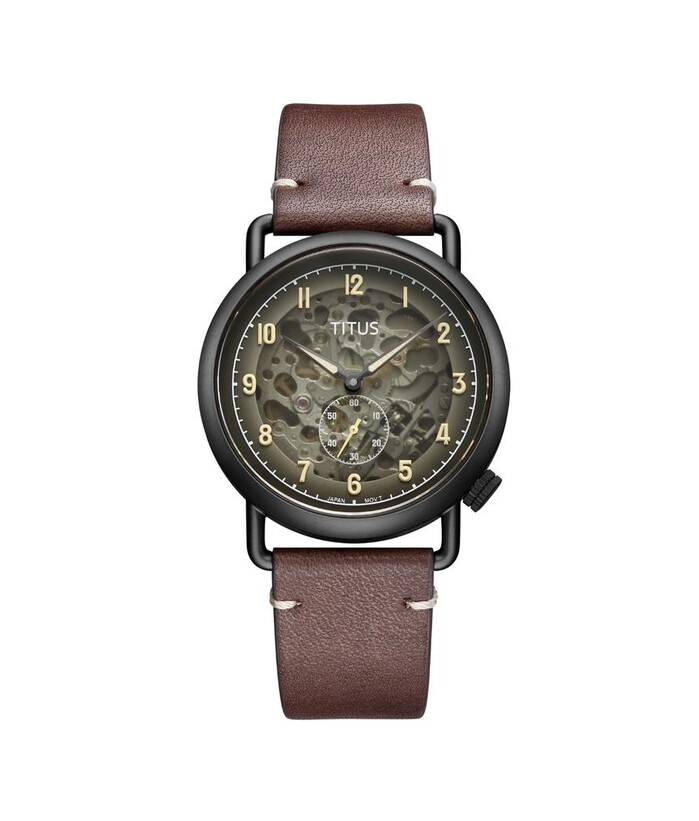 [MEN] Solvil et Titus Exquisite 3 Hands Automatic Leather Watch [W06-03299-004]