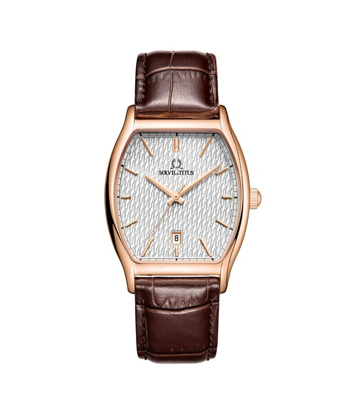 [MEN] Solvil et Titus Barista 3 Hands Date Quartz Leather Watch [W06-03325-003]