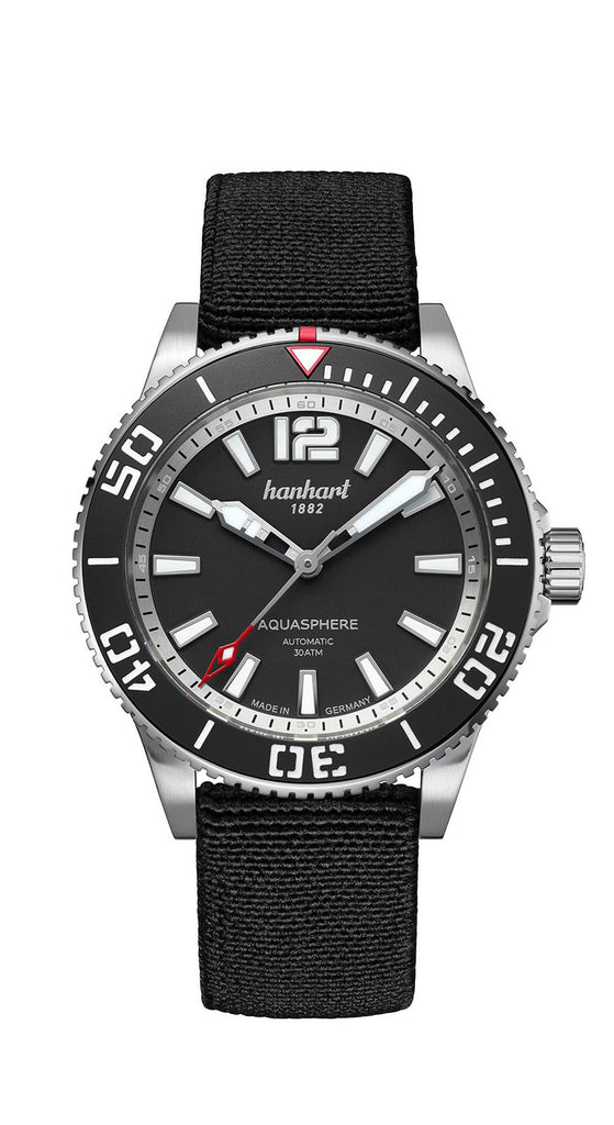 [MEN] Hanhart AQUASPHERE Matte Black,  42 mm [777.210-3038]