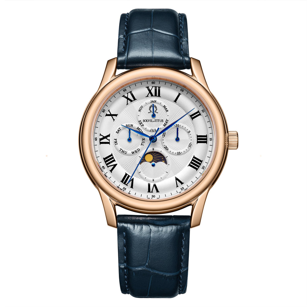 [MEN] Solvil et Titus Classicist Multi-Function with Day Night Indicator Quartz Leather Watch [W06-03322-005]