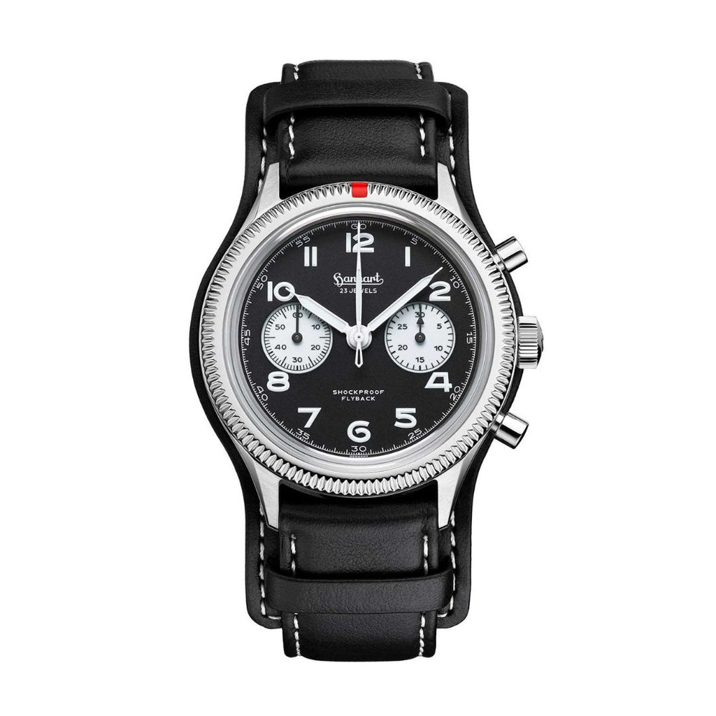 [MEN] Hanhart 417 ES Flyback Reverse Panda 42 [H721.211-7010-C]
