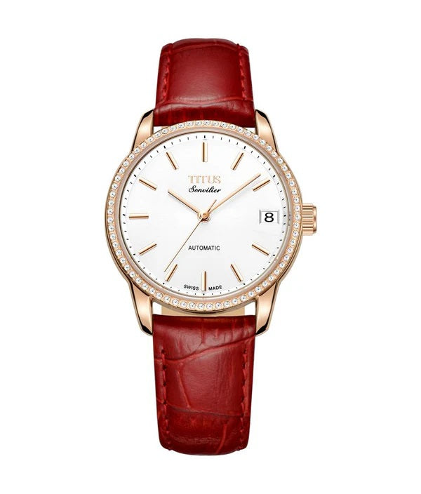 [WOMEN] Solvil et Titus Sonvilier 3 Hands Date Mechanical Leather Watch [W06-03168-001]