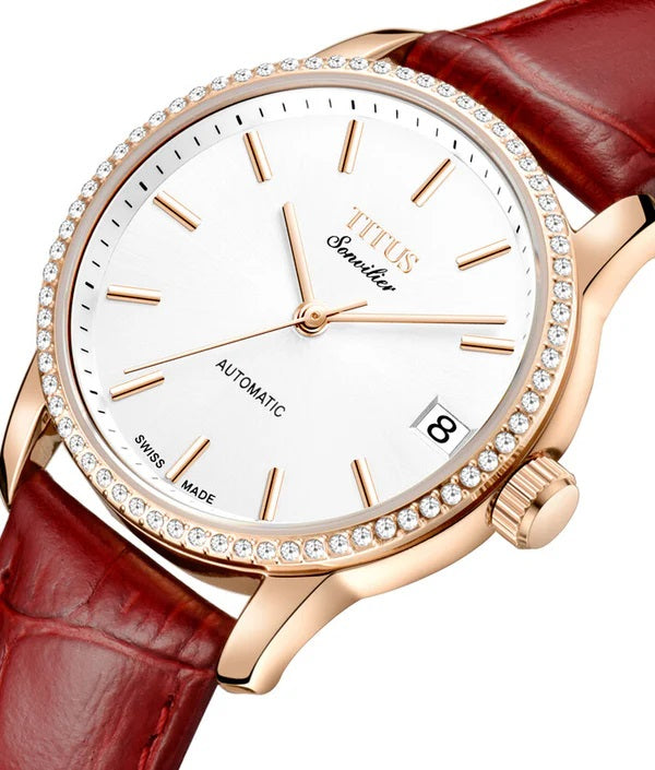 [WOMEN] Solvil et Titus Sonvilier 3 Hands Date Mechanical Leather Watch [W06-03168-001]