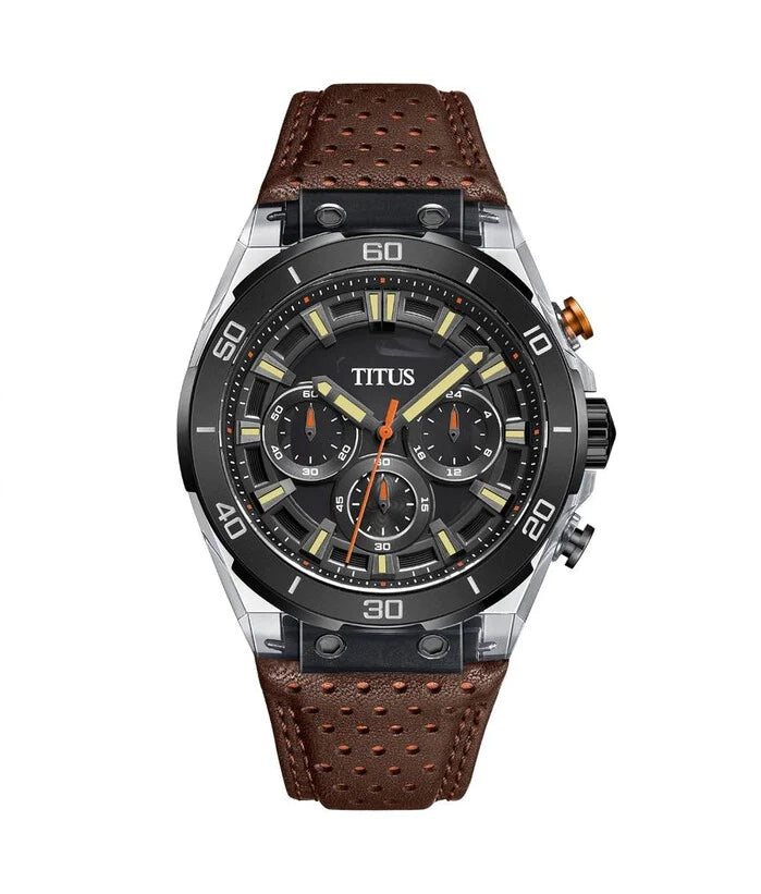 [MEN] Solvil et Titus Modernist Chronograph Quartz Leather Watch [W06-03285-006]