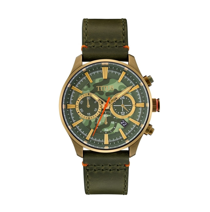 [MEN] Solvil et Titus Saber Chronograph Quartz Leather Watch [W06-03287-013]