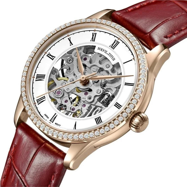 [WOMEN] Solvil et Titus Jawi Series Classic 3 Hands Automatic Leather Watch [W06-03311-005]