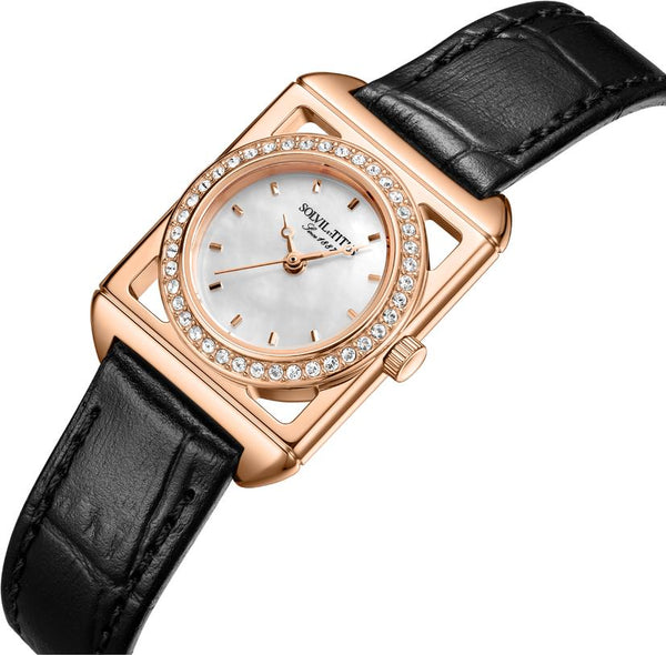[WOMEN] Solvil et Titus The Letter 3 Hands Quartz Leather Watch [W06-03344-002]
