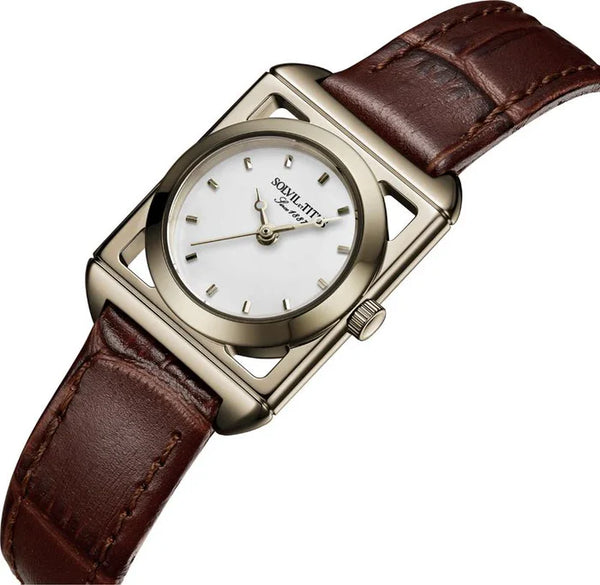 [WOMEN] Solvil et Titus The Letter 3 Hands Quartz Leather Watch [W06-03345-001]