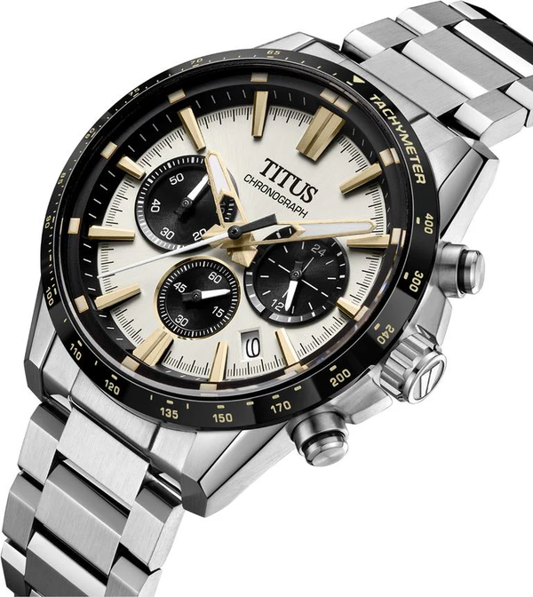 [MEN] Solvil et Titus Saber Chronograph Quartz Stainless Steel Watch [W06-03401-004]