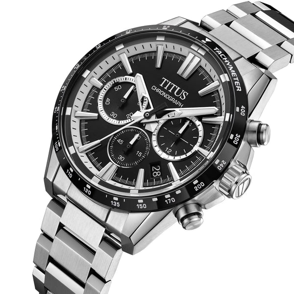 [MEN] Solvil et Titus Saber Chronograph Quartz Stainless Steel Watch [W06-03401-010]