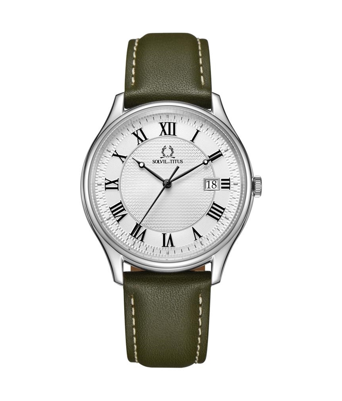 [MEN] Solvil et Titus Classicist 3 Hands Date Quartz Leather Watch [W06-03193-003]