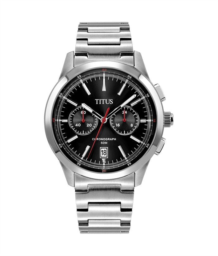 [MEN] Solvil et Titus Bravo Chronograph Quartz Stainless Steel Watch [W06-03236-001]