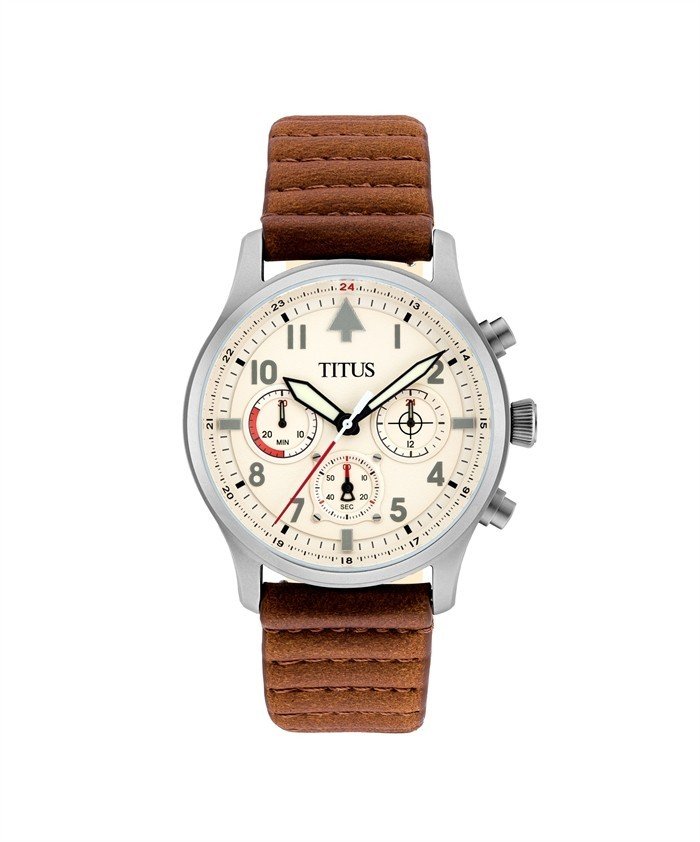 [MEN] Solvil et Titus Modernist Chronograph Quartz Leather Watch [W06-03249-002]