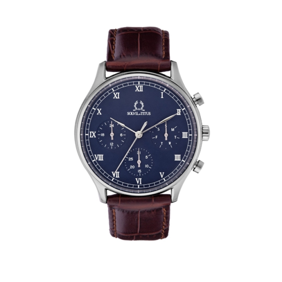 [MEN] Solvil et Titus Classicist Multi-Function Quartz Leather Watch [W06-03256-002]
