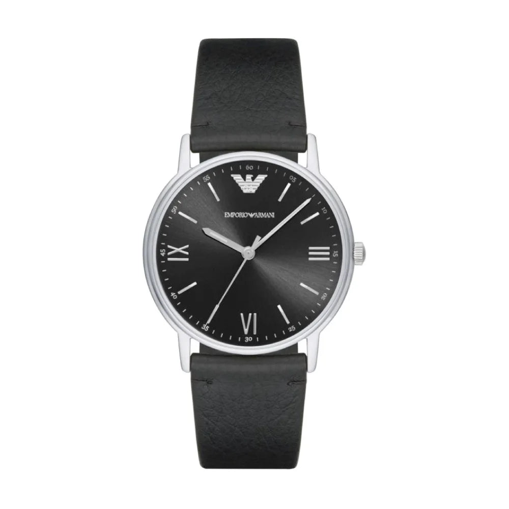 [MEN] Emporio Armani Watch Three-Hand Black Leather Watch [AR11013]