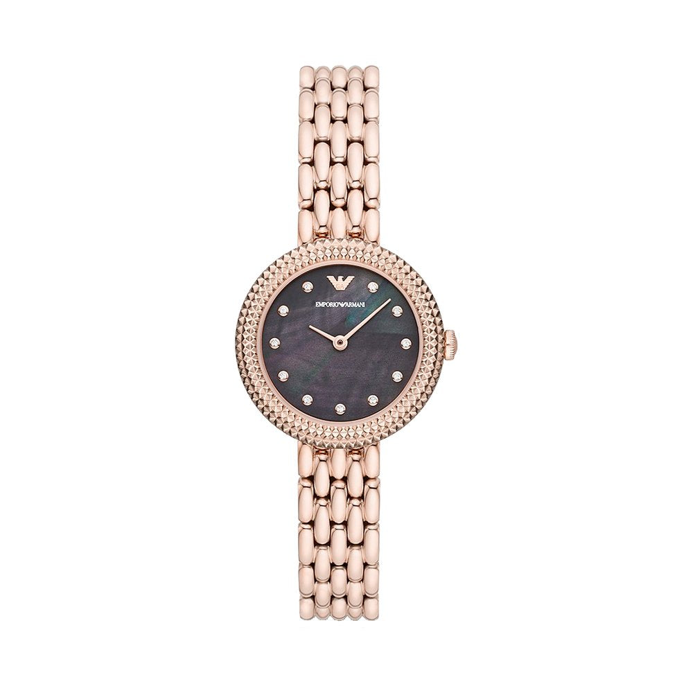 [WOMEN] Emporio Armani Two-Hand Rose Gold-Tone Stainless Steel Watch [AR11432]