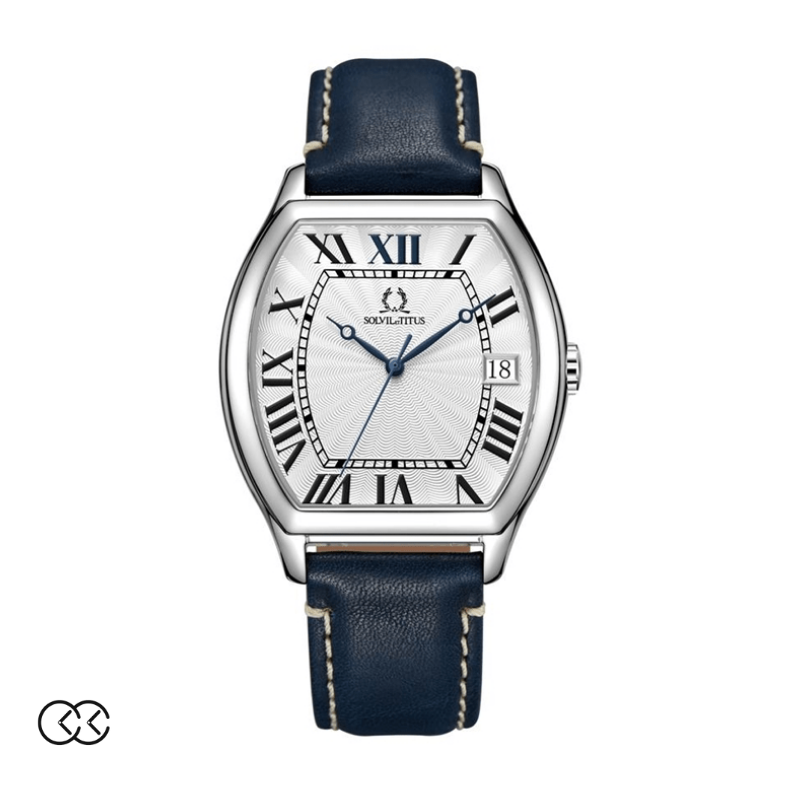[MEN] Solvil et Titus Classicist 3 Hands Date Quartz Leather Watch [W06-03163-004]