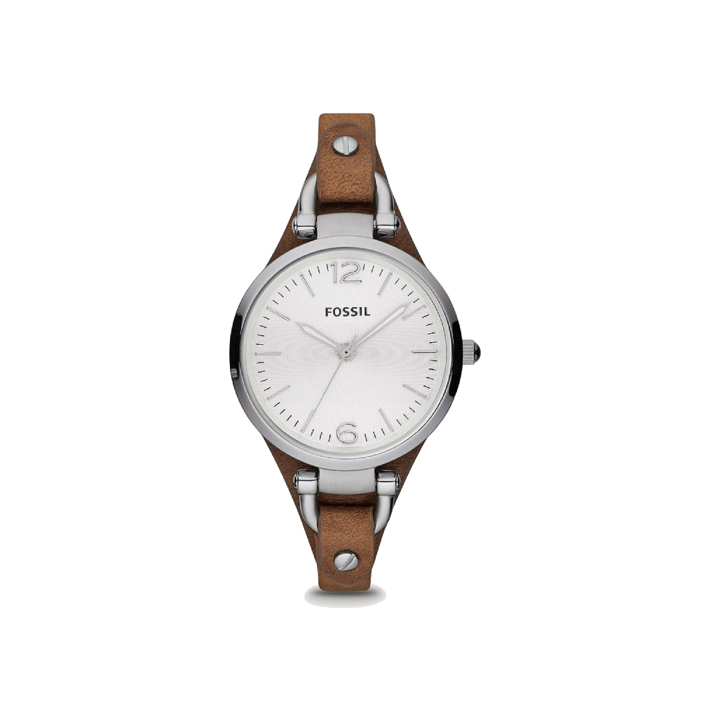WOMEN Fossil Georgia Brown Leather Watch ES3060