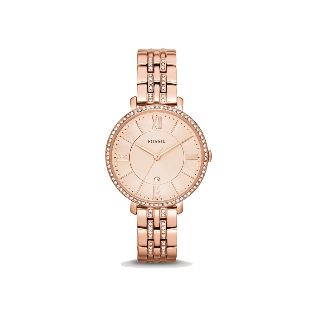 [WOMEN] Fossil Jacqueline Rose-Tone Stainless Steel Watch [ES3546]