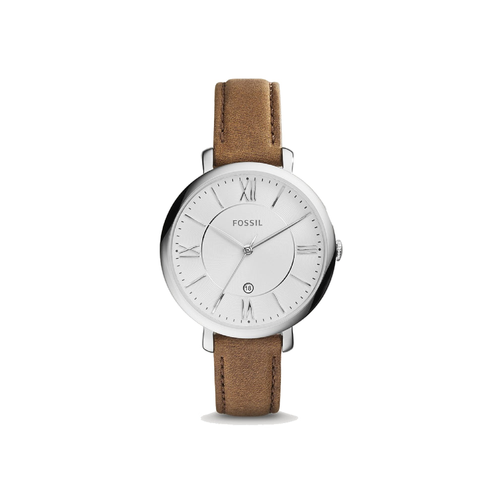 [WOMEN] Fossil Jacqueline Brown Leather Watch [ES3708]