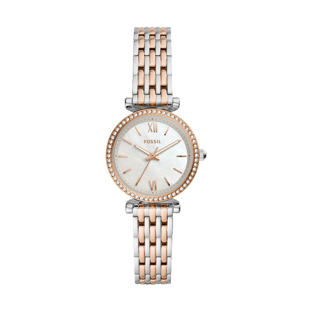 [WOMEN] Fossil Carlie Mini Three-Hand Two-Tone Stainless Steel Watch [ES4649]