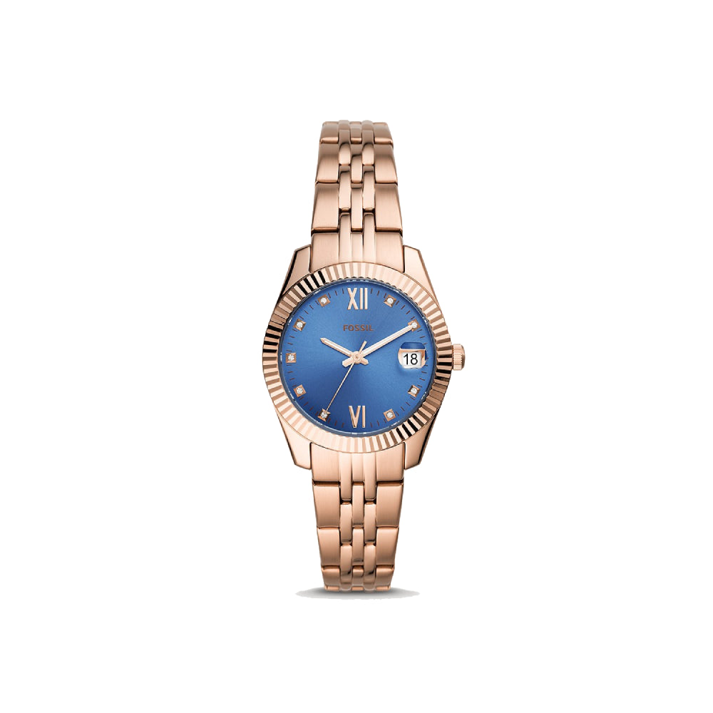 [WOMEN] Fossil Scarlette Mini Three-Hand Date Rose Gold-Tone Stainless Steel Watch [ES4901]