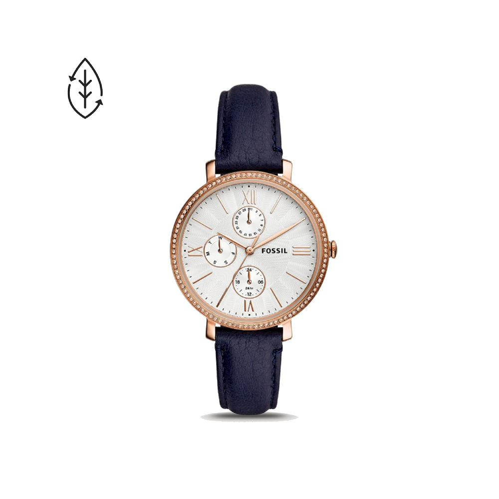 [WOMEN] Fossil Jacqueline Multifunction Blue Eco Leather Watch [ES5096]