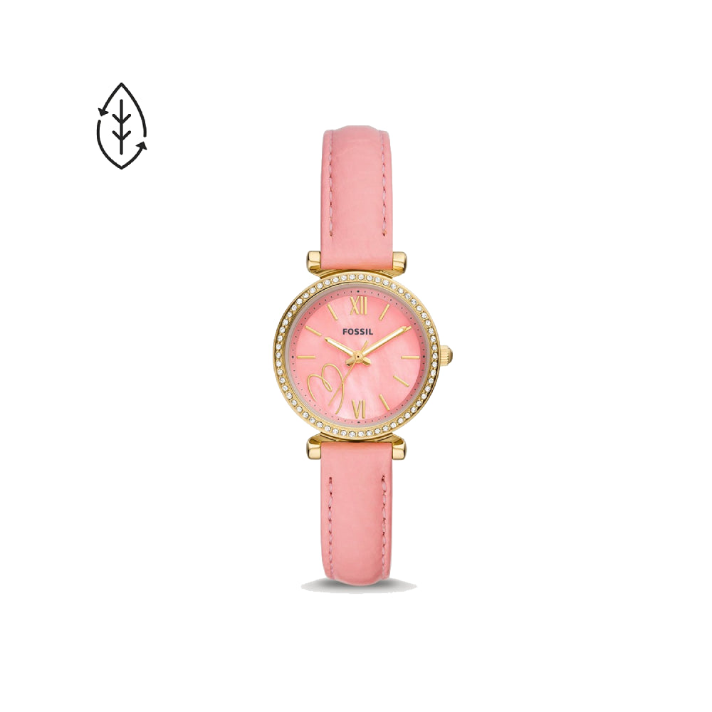 [WOMEN] Fossil Carlie Three-Hand Pink Eco Leather Watch [ES5177]