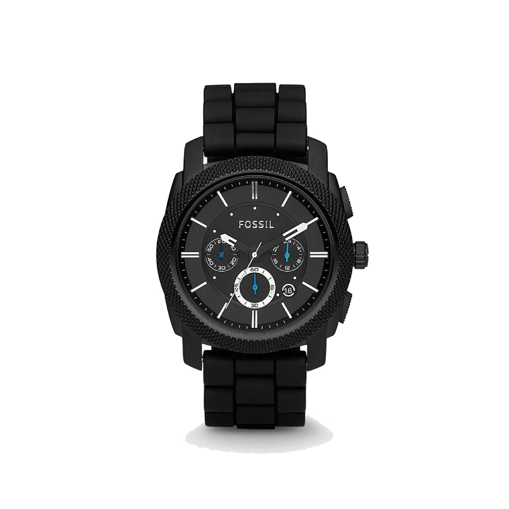 [MEN] Fossil Machine Chronograph Black Silicone Watch [FS4487]