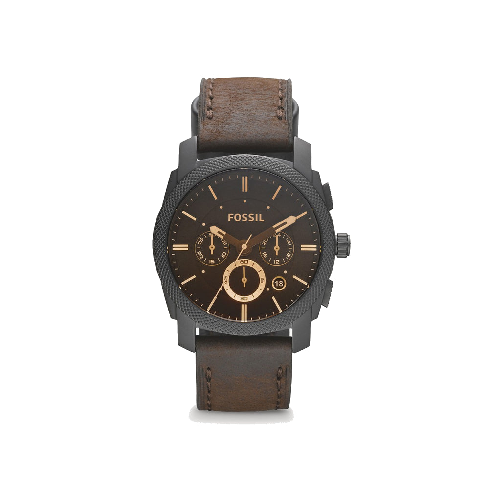 [MEN] Fossil Machine Mid-Size Chronograph Brown Leather Watch [FS4656]
