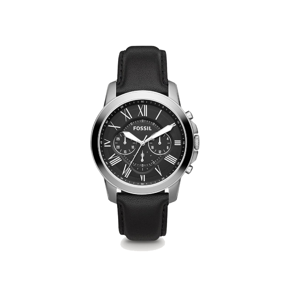 [MEN] Fossil Grant Chronograph Black Leather Watch [FS4812]