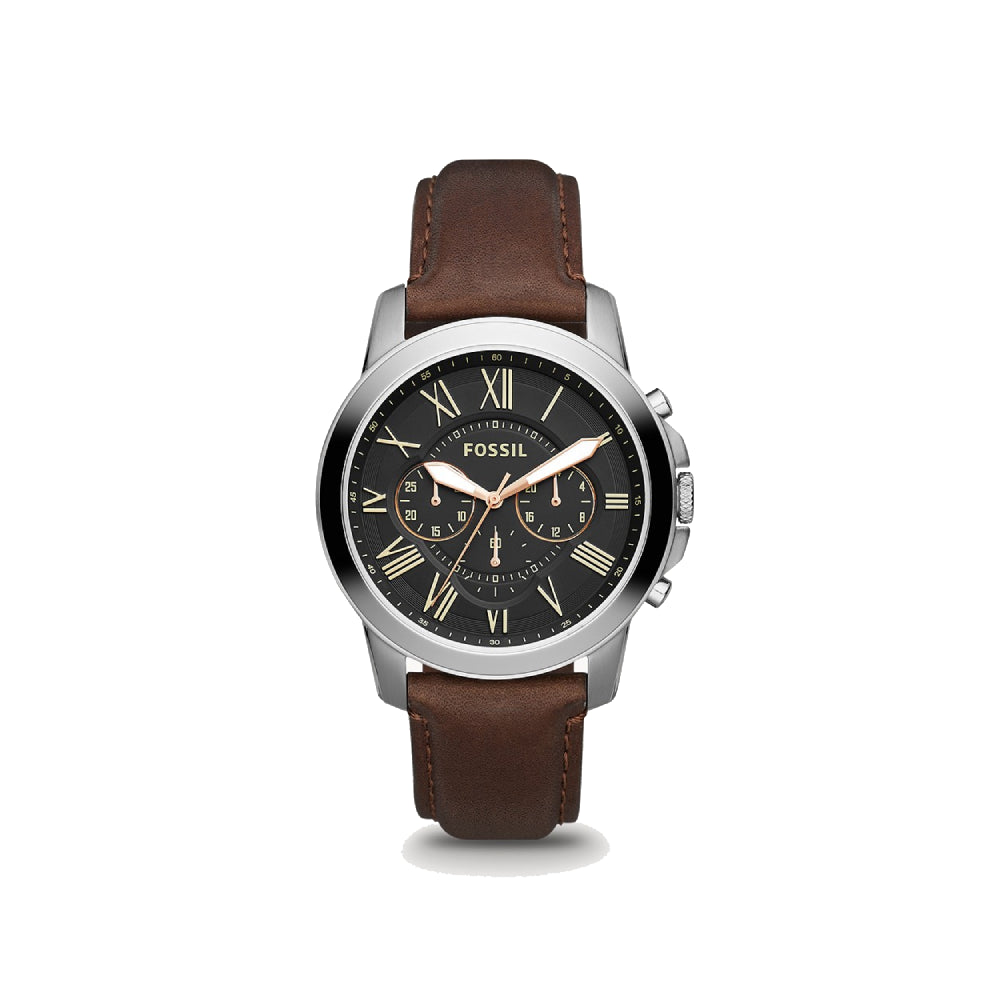 [MEN] Fossil Grant Chronograph Brown Leather [FS4813IE]
