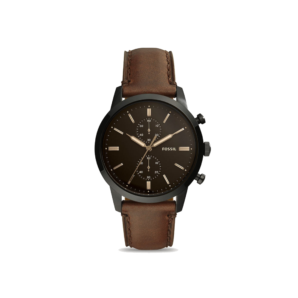 [MEN] Fossil Townsman 44mm Chronograph Brown Leather Watch [FS5437]