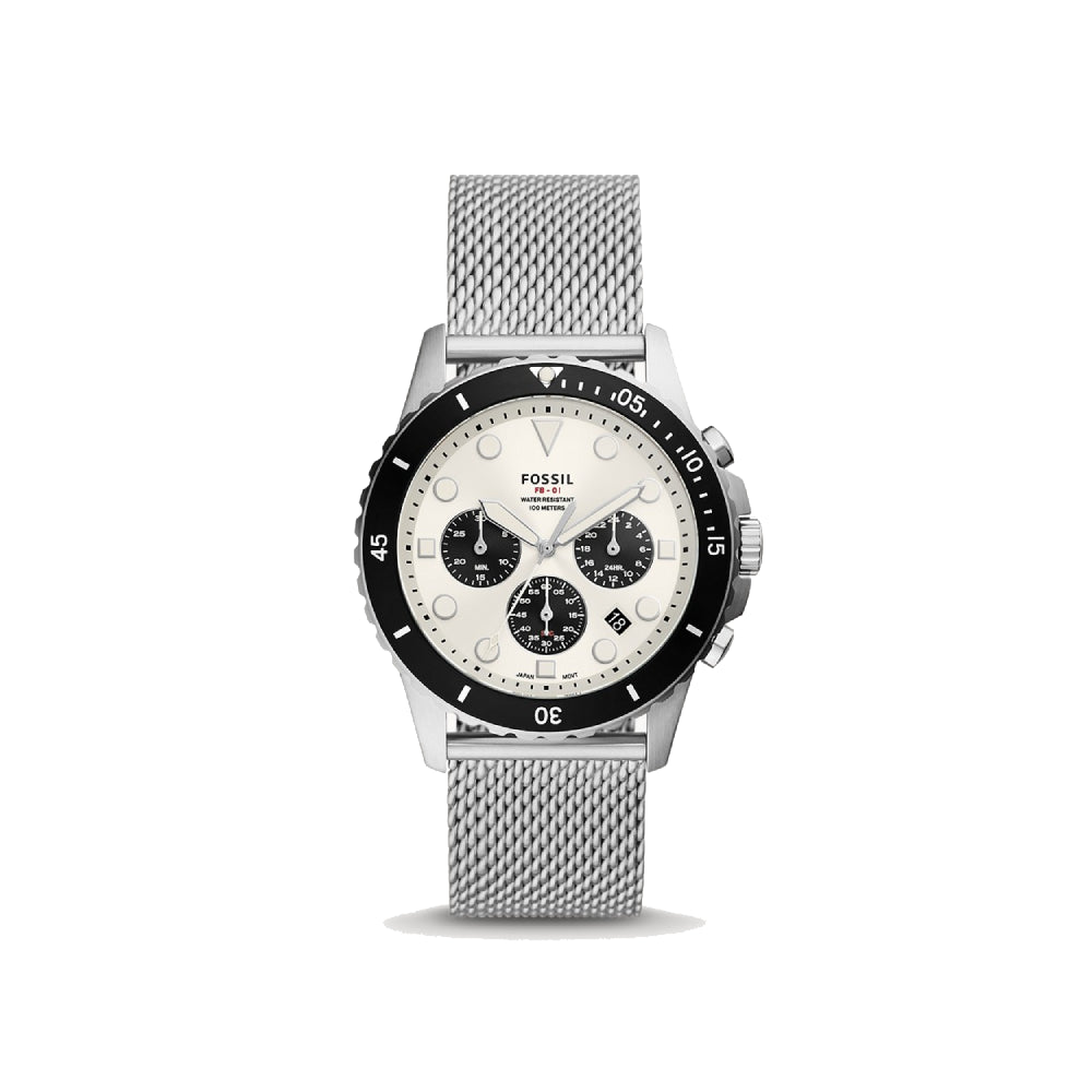 [MEN] Fossil FB-01 Chronograph Stainless Steel Mesh Watch [FS5915]