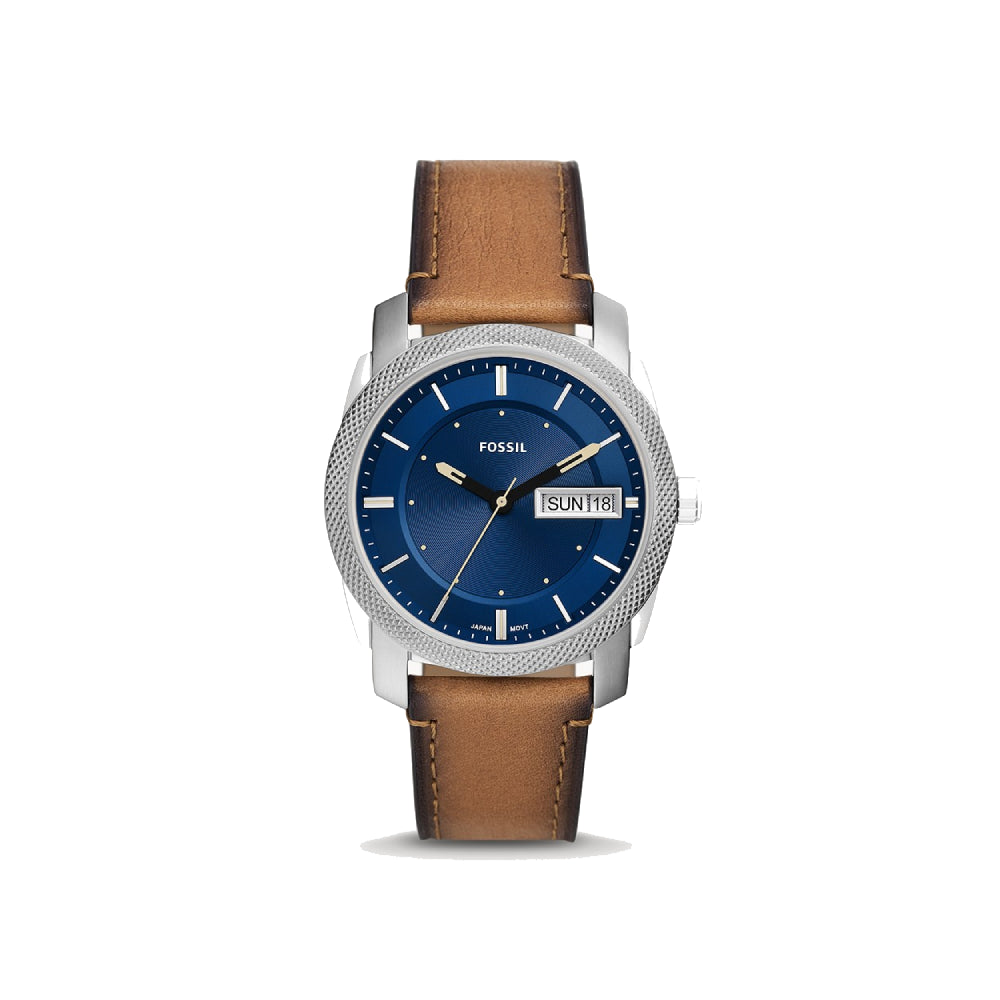 [MEN] Fossil Machine Three-Hand Day-Date Tan Eco Leather Watch [FS5920]