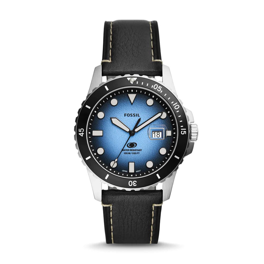 [MEN] Fossil Blue Three-Hand Date Black Eco Leather Watch [FS5960]