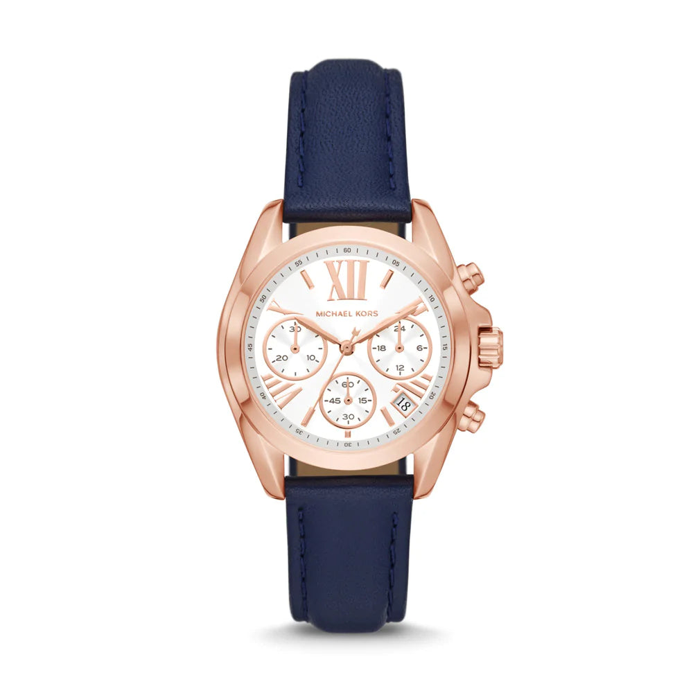 [WOMEN] Michael Kors Bradshaw Chronograph Navy Leather Watch [MK2960]