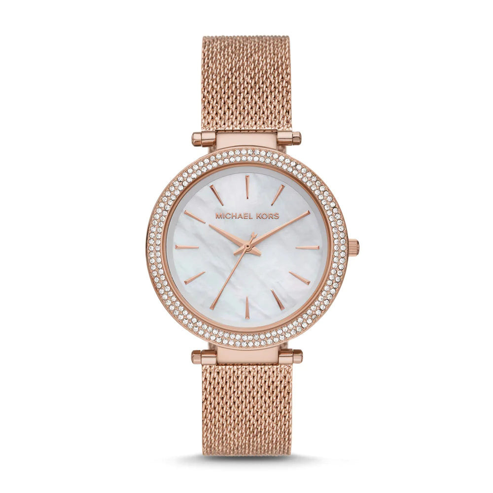 [WOMEN] Michael Kors Darci Three-Hand Rose Gold Crystal Watch [MK4519]