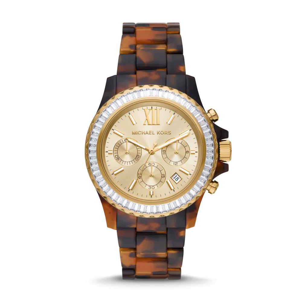 [WOMEN] Michael Kors Everest Chronograph Tortoise Acetate Watch [MK7239]