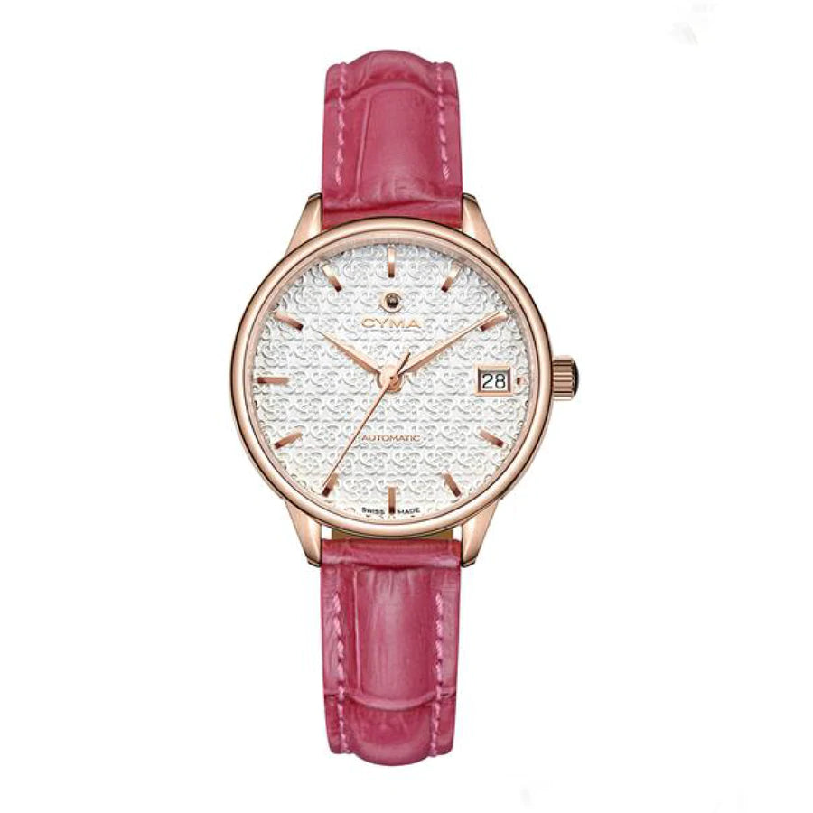 [WOMEN] CYMA Classic Automatics Stainless Steel Pink Strap Watch - Limited Edition [W02-00802-003]