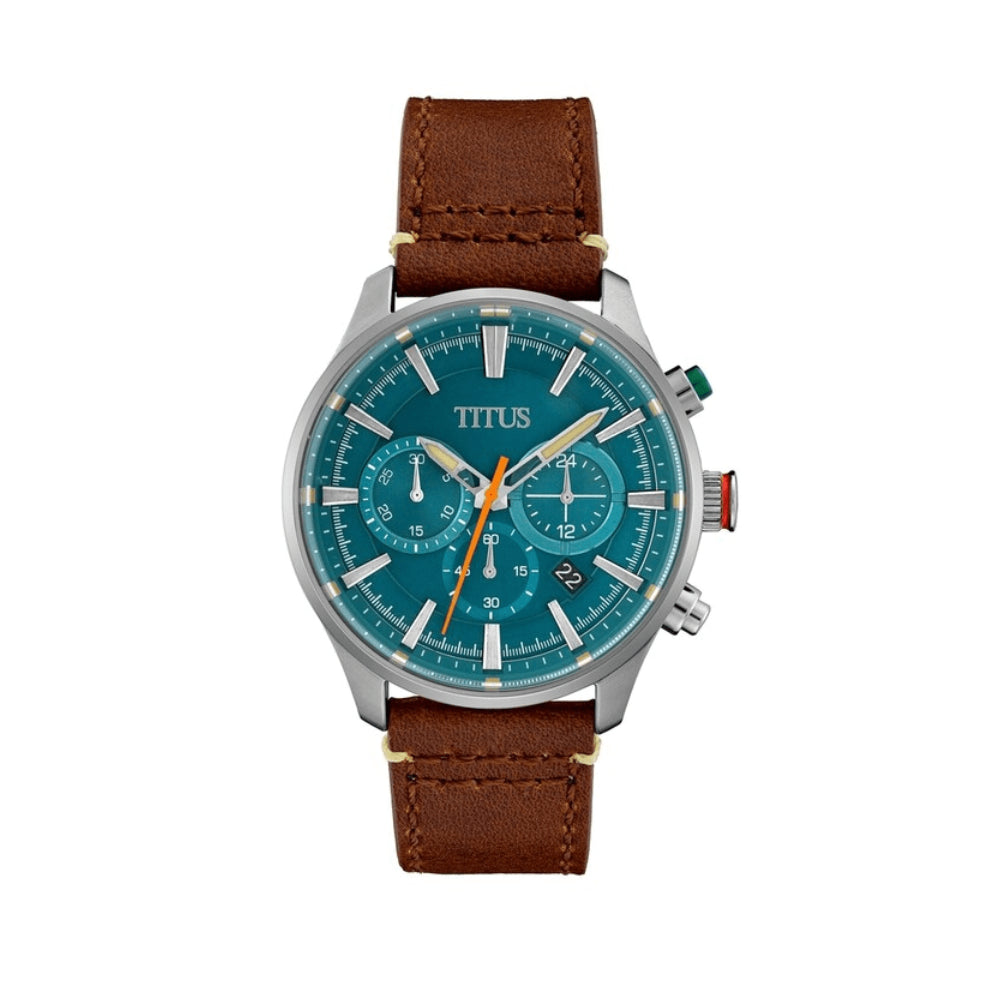 [MEN] Solvil et Titus Saber Chronograph Quartz Leather Watch [W06-03082-034]
