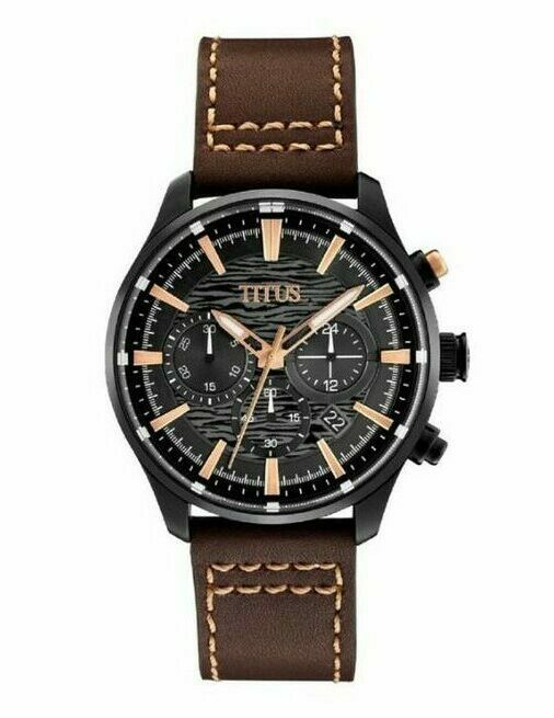 [MEN] Solivl et Titus Saber Chronograph Quartz Leather Watch [W06-03082-037]