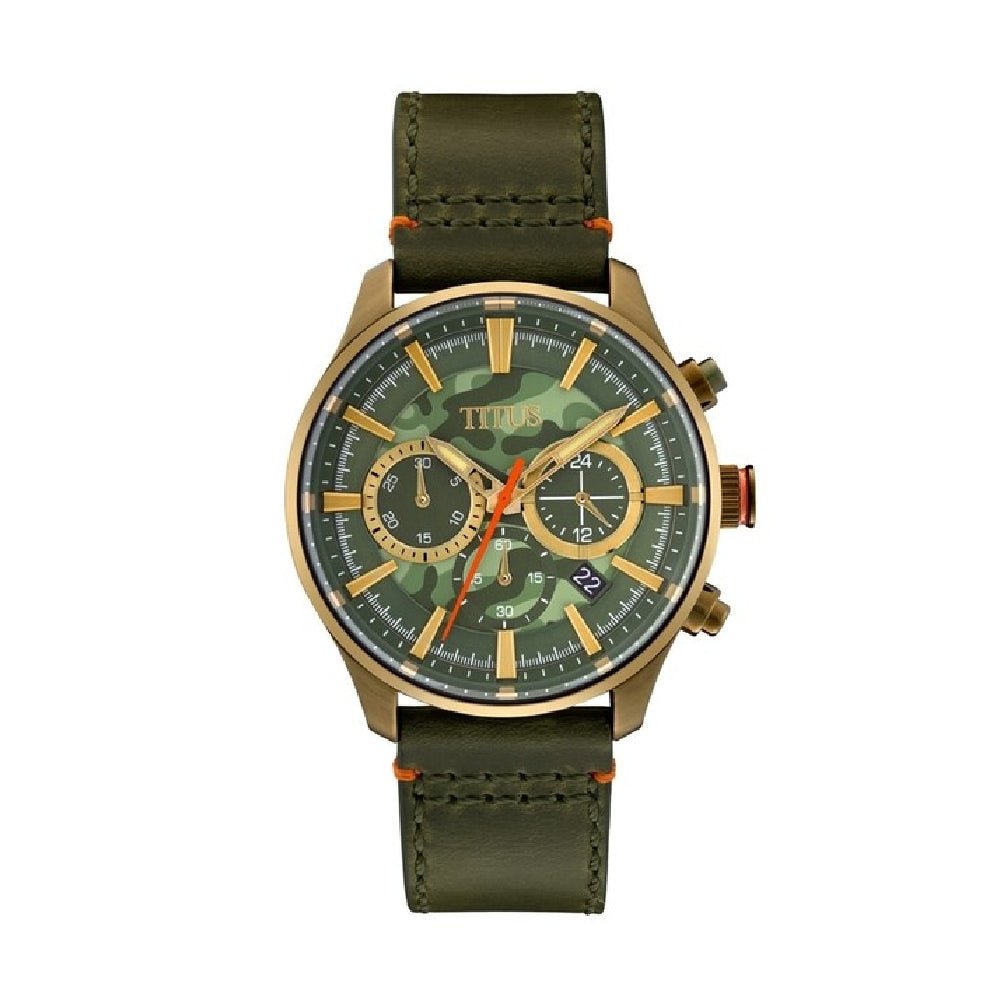 [MEN] Solivl et Titus Saber Chronograph Quartz Leather Watch [W06-03082-039]