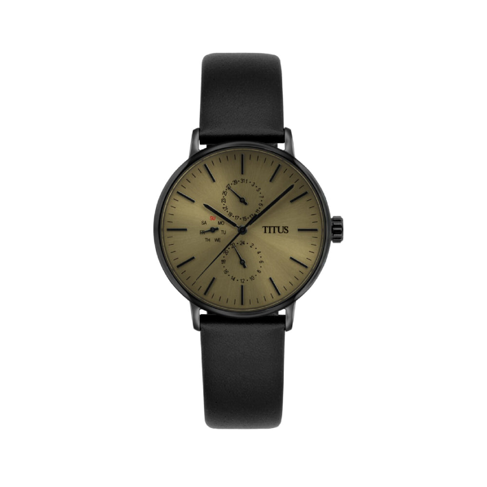 [MEN] Solvil et Titus Interlude Multi-Function Quartz Leather Watch [W06-03122-002]